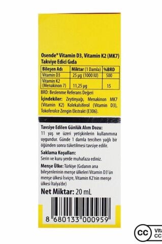 Osende D3 + K2 20 Ml Damla