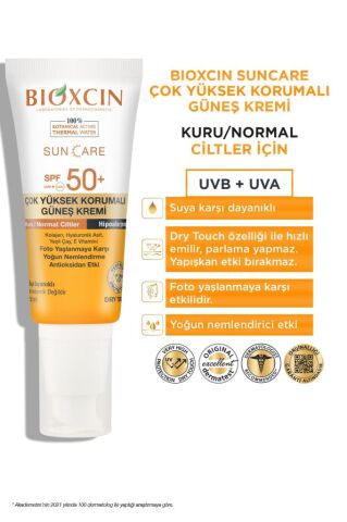 Bioxcin SunCare Kuru ve Normal Ciltler Için Güneş Kremi Spf 50+