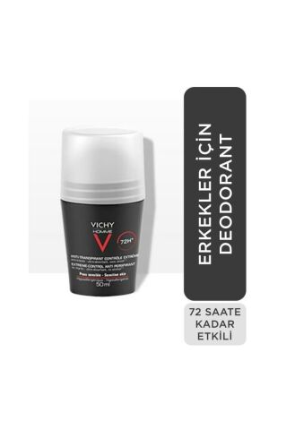 Vichy Homme Erkekler İçin 72 Saat Terleme Karşıtı Etkili Roll-On 50 ml 3337871320362