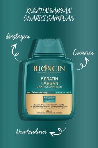 Bioxcin Keratin & Argan Onarıcı Şampuan 300 Ml - Yıpranmış Ve Hasar Görmüş Saçlar