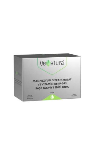 Venatura Magnezyum Sitrat+Malat ve Vitamin B6 (P5P) 30 Saşe
