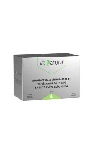 Venatura Magnezyum Sitrat+Malat ve Vitamin B6 (P5P) 30 Saşe