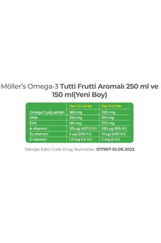 Möllers Omega 3 Tutti Frutti Aromalı Balık Yağı 150 ml