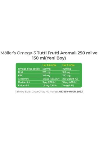 Möllers Omega 3 Tutti Frutti Aromalı Balık Yağı 150 ml