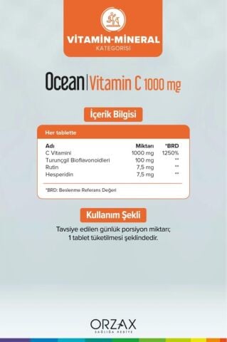 Ocean Vitamin C 1000 mg 30+30 Tablet (60 Tablet)