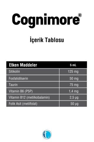 Cognimore Likit 150 ml Sitikolin Fosfatidilserin Taurin Şurup