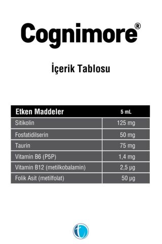 Cognimore Likit 150 ml Sitikolin Fosfatidilserin Taurin Şurup