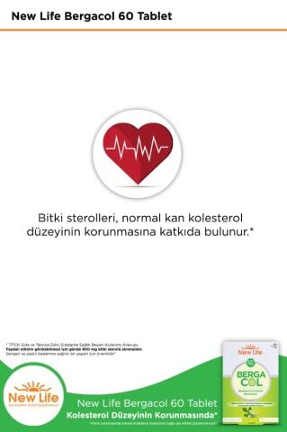 New Life Bergacol 60 Tablet - Bergamot Meyve Ekstresi ve Bitki Sterolleri