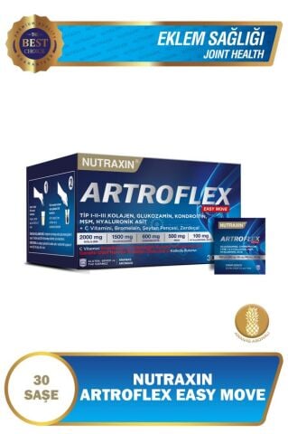 Nutraxin Artroflex Easy Move 30 Saşe – Tip 1-2-3 Kolajen, Glukozamin, MSM, Kondroitin İçeren Takviye