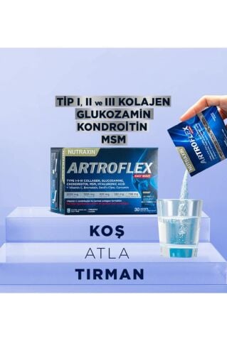 Nutraxin Artroflex Easy Move 30 Saşe – Tip 1-2-3 Kolajen, Glukozamin, MSM, Kondroitin İçeren Takviye