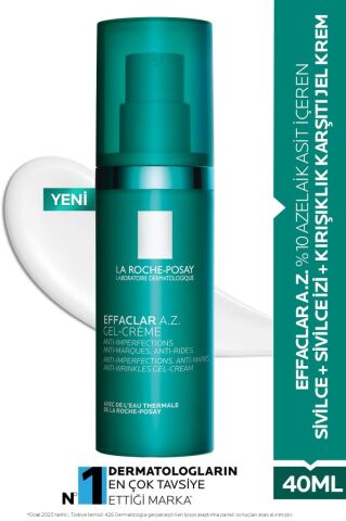 La Roche Posay Effaclar A.Z. %10 Azelaik Asit İçeren Sivilce & Sivilce İzi & Kırışıklık Karşıtı Jel Krem 40ml