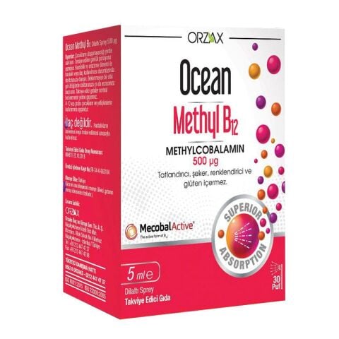 Ocean Methyl B12  500 Mcg 5 Ml Dilaltı Sprey