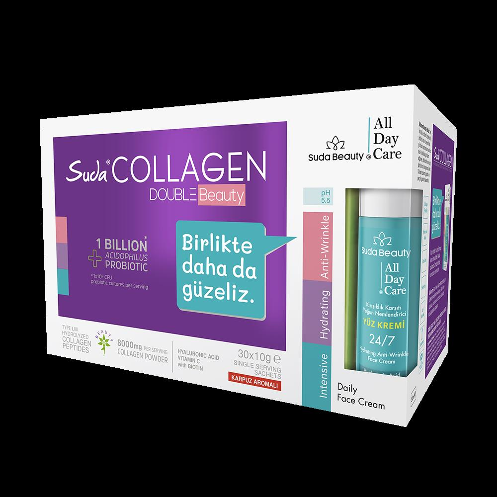 Suda Collagen Double Beauty 10gx30 Şase Karpuz Kolajen+suda Beauty-all Day Care Yüz Kremi 50ml