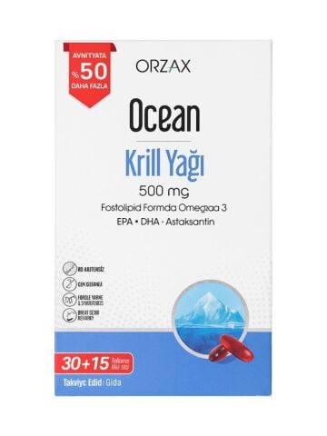 Ocean Krill Oil Avantajlı Paket 30 +15 Softjel Kapsül