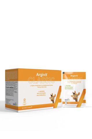 Argivit Classic 30'lu Şase, L-Arjinin, Multivitamin ve Multimineral İçeren Takviye Edici Gıda