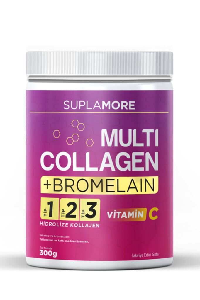 Suplamore Multi Collagen & Bromelain Tip1 Tip2 Tip3 Hidrolize Kolajen Powder 300gr.