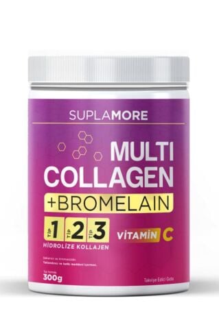 Suplamore Multi Collagen & Bromelain Tip1 Tip2 Tip3 Hidrolize Kolajen Powder 300gr.