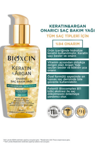 Bioxcin Keratin & Argan Onarıcı Saç Bakım Yağı 150 Ml