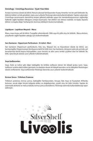 Livoolis Sarı Kantaron, Lepidyum, Kırmızı Yonca, Soya Izoflavonları, Simisifuga 30 Kapsül