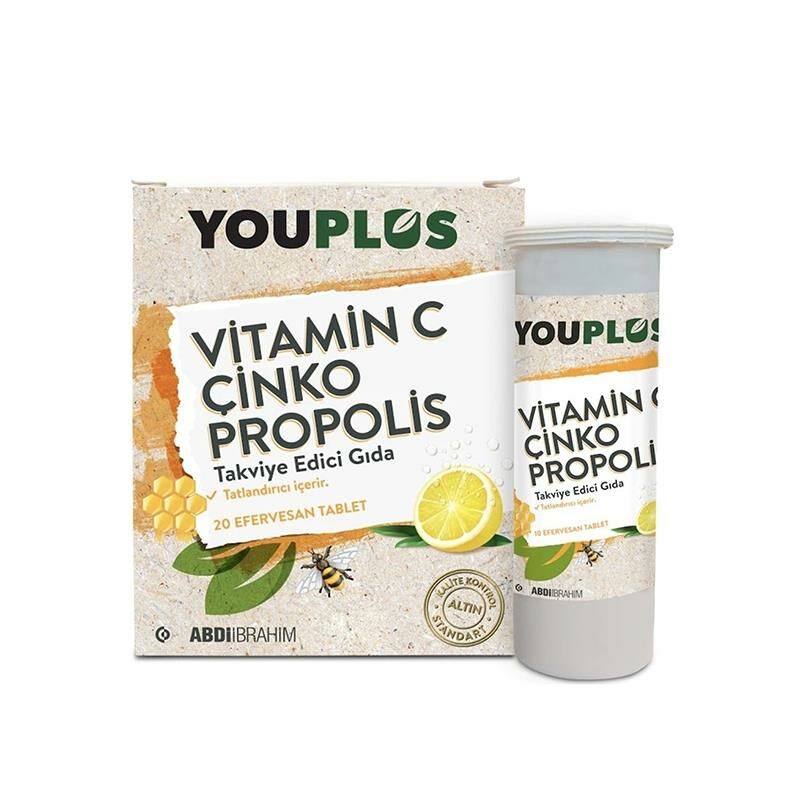 Youplus Vitamin C Çinko Propolis 20 Efervesan Tablet