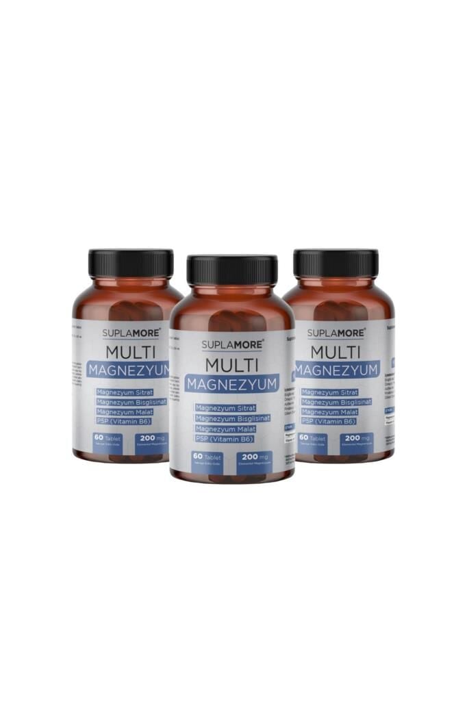 Suplamore Multi Magnezyum Bisglisinat+Sitrat+Malat + P5P 60 Tablet 3'lü Paket