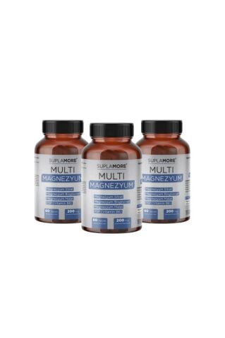 Suplamore Multi Magnezyum Bisglisinat+Sitrat+Malat + P5P 60 Tablet 3'lü Paket