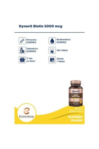 Dynavit Biotin 5000mcg 100 Kapsül