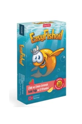 Easy Fishoil Çilek ve Limon Aromalı 30 Çiğneme Tableti