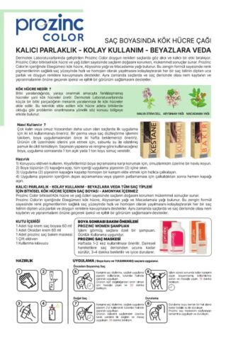 Prozinc Color 1.0 Siyah - Amonyaksız Bitkisel Kalıcı Saç Boyası