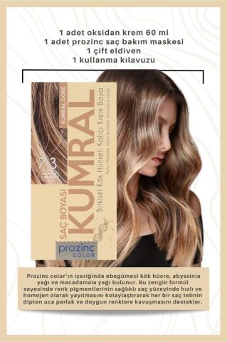 Prozinc Color 7.3 Kumral - Amonyaksız Bitkisel Kalıcı Saç Boyası