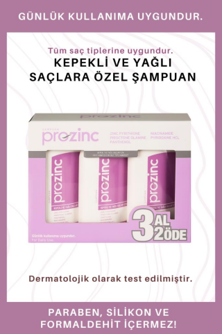 Prozinc Normal Ve Yağlı Saçlar 300 Ml 3 Al 2 Öde Şampuan Mor