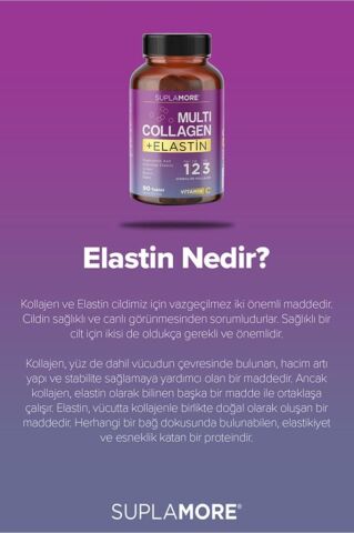 Suplamore Multi Collagen & Elastin Tip1 Tip2 Tip3 Hidrolize Kolajen 90 Tablet