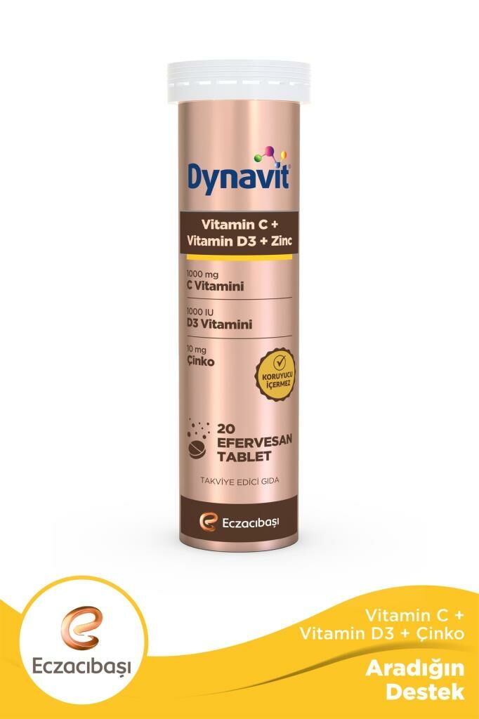 Dynavit Vitamin C + Vitamin D3 + Çinko Zinc Tablet
