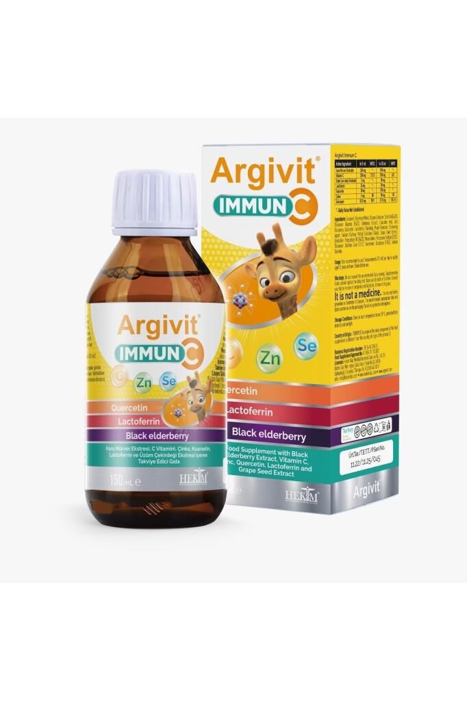 Argivit Immun C Vitamini Kara Mürver Ekstresi Çinko Kuarsetin, Laktoferrin Içeren Takviye Edici Gıda