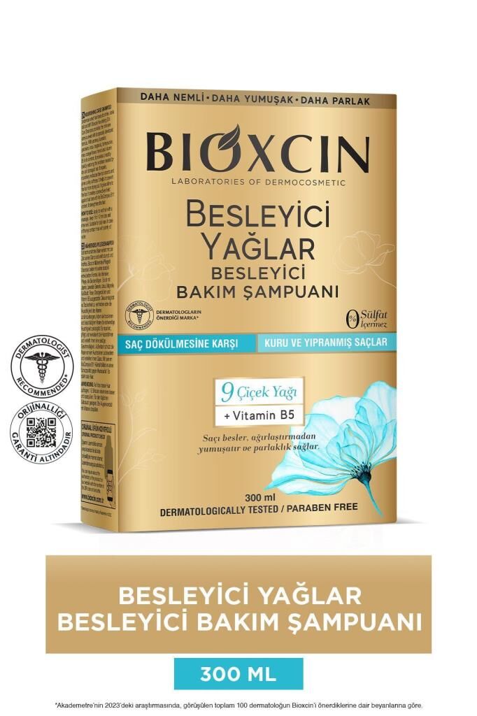 Bioxcin Besleyici Yağlar Bakım Şampuanı 300 ML - Sülfatsız, Kuru ve Yıpranmış Saçlar Saç Dökülme Karşıtı