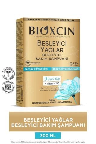 Bioxcin Besleyici Yağlar Bakım Şampuanı 300 ML - Sülfatsız, Kuru ve Yıpranmış Saçlar Saç Dökülme Karşıtı