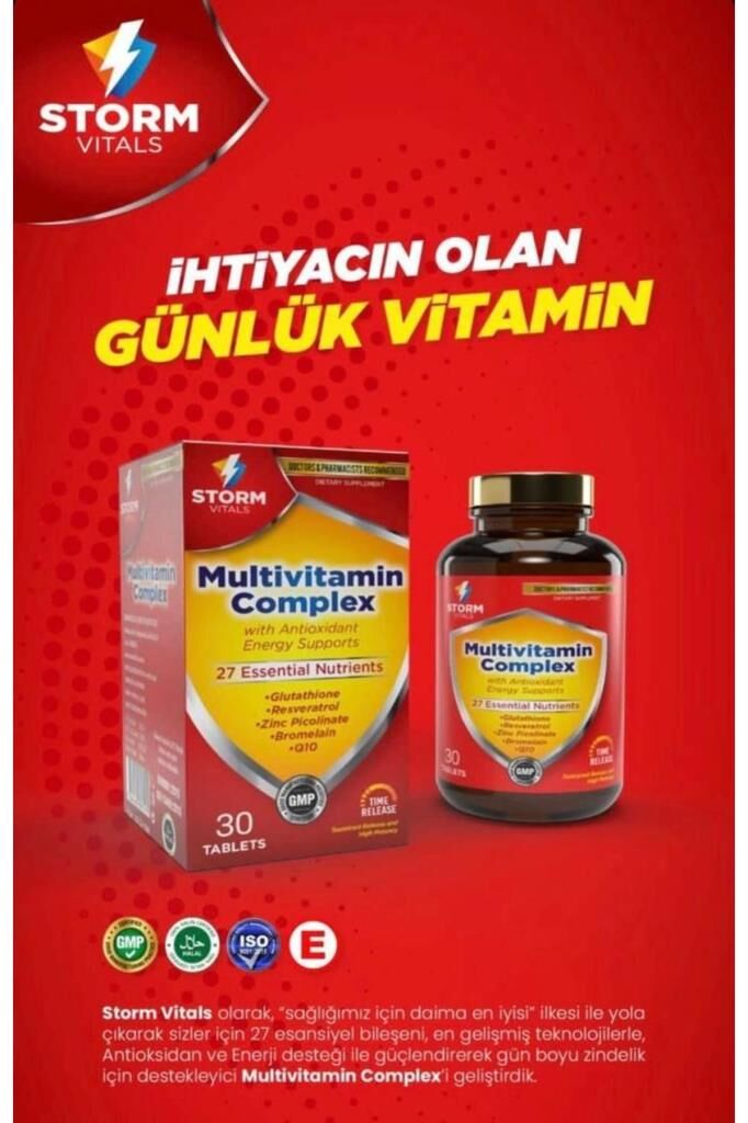 Storm Vitals Multivitamin Complex- Gün Boyu Enerji Ve Antioksidan 30 Tablet