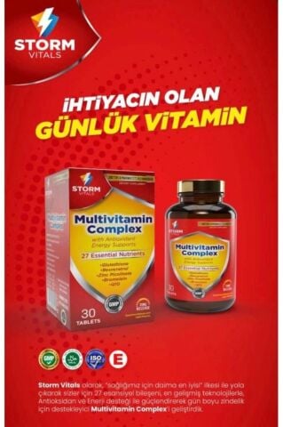 Storm Vitals Multivitamin Complex- Gün Boyu Enerji Ve Antioksidan 30 Tablet
