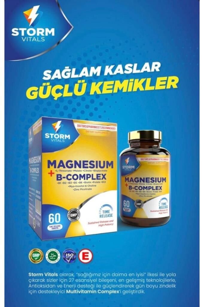 Storm Vitals Magnezyum B-kompleks- Sağlam Kas Ve Kemikler- 60 Tablet