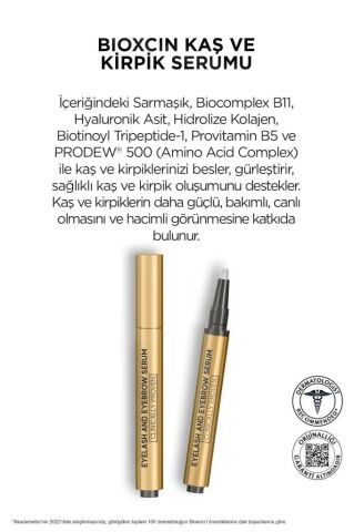 Bioxcin Kaş Kirpik Serumu - Kolajen Hyaluronik Asit Hint Yağı Keratin Peptidleri B5 Biocomplex B11