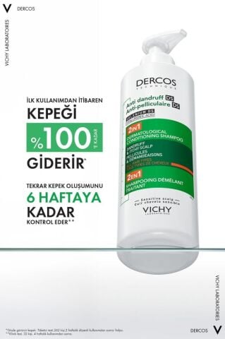 Vichy Dercos 2’si 1 Arada Kepek Karşıtı & Nemlendirici Şampuan 390ml