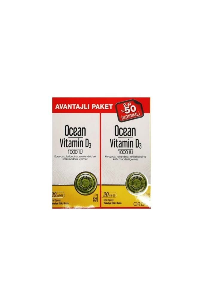 Ocean Vitamin D3 1000 Iu Sprey 20 Ml 2'li Avantaj Paket