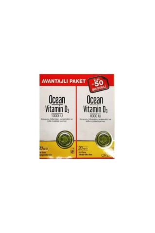 Ocean Vitamin D3 1000 Iu Sprey 20 Ml 2'li Avantaj Paket