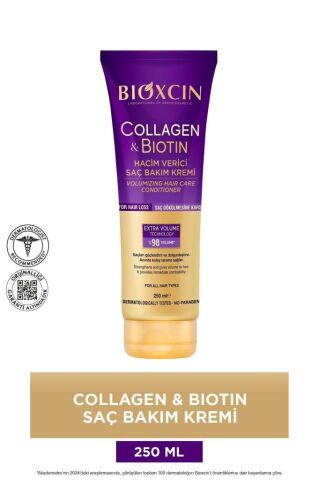 Bioxcin Collagen & Biotin Ekstra Hacim Saç Kremi 250 ml - Kolajen Biotin Ince Seyrek Saçlar