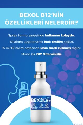 Bexol B12 Dilaltı Sprey 15 ml