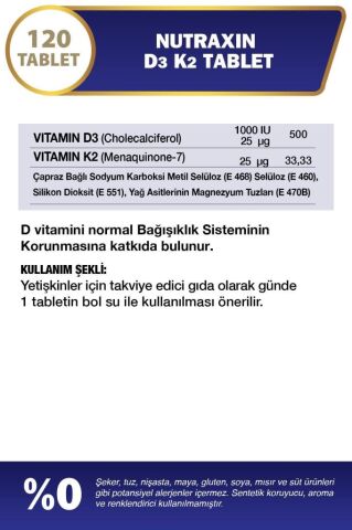 Nutraxin D3K2 120 Tablet