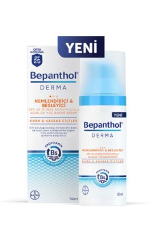 Bepanthol Derma Nemlendirici &Besleyici Spf 25 Günlük Yüz Kremi 50Ml L Provitamin B5 Bakım Kompleksi