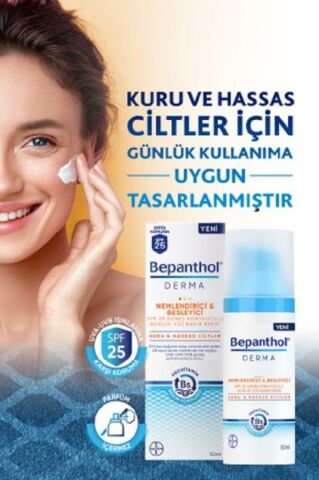 Bepanthol Derma Nemlendirici &Besleyici Spf 25 Günlük Yüz Kremi 50Ml L Provitamin B5 Bakım Kompleksi