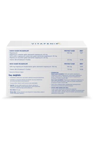 Vitafenix Magna P Magnezyum Vitamin B6 60 Saşe