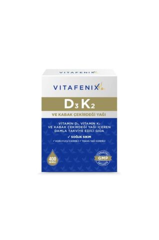Vitafenix D3K2 Ve Kabak Çekirdeği Yağı İçeren Takviye Edici Gıda